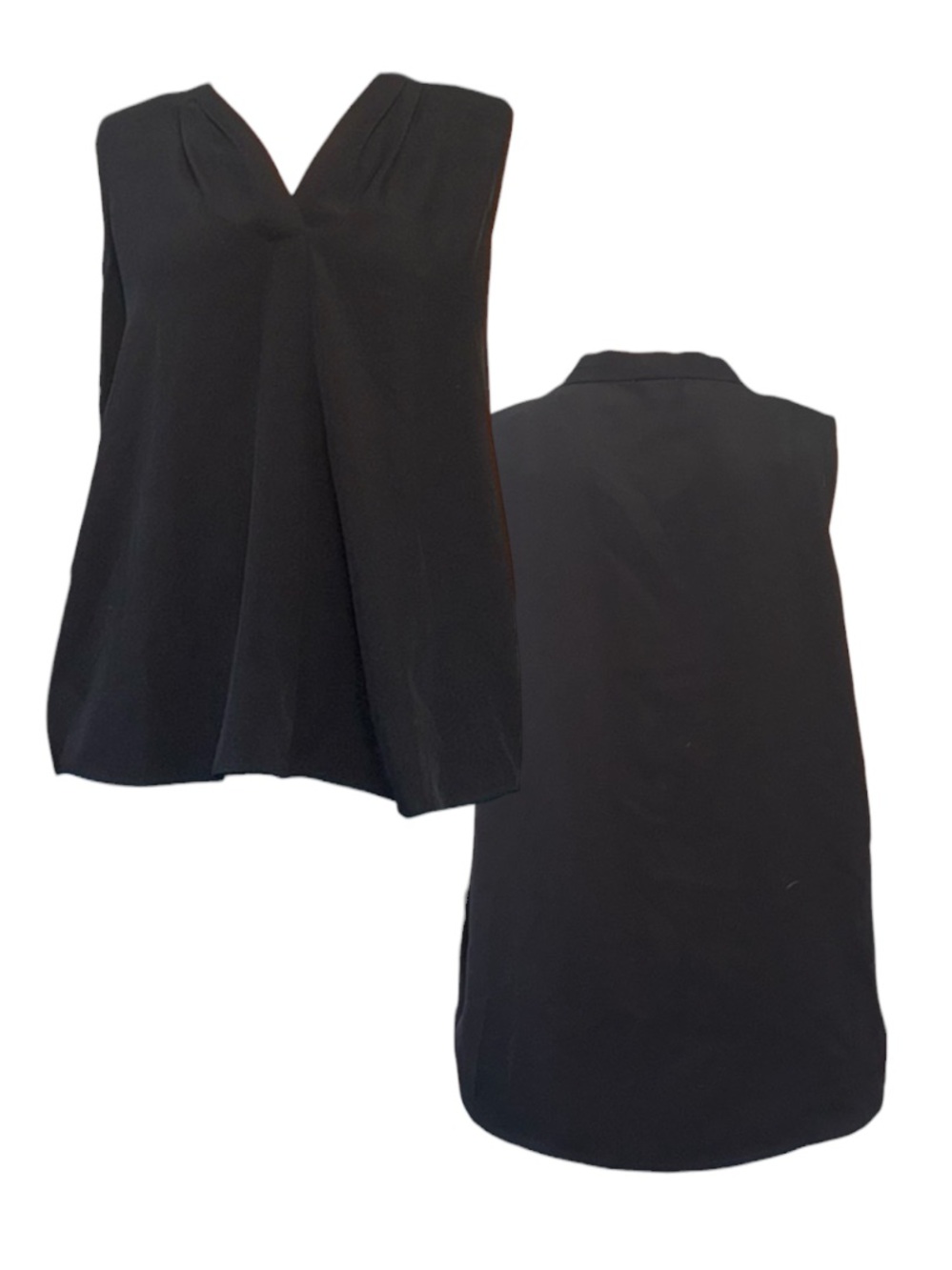 Calvin Klein Black V Neck Sleeveless Boxy Blouse